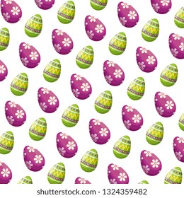 eggs painted happy easter pattern background