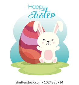 eggs painted and rabbit easter celebration