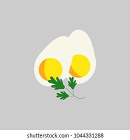 eggs and parsley on a gray background. vector