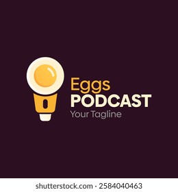 Eggs Podcast Logo Design Template. Good for Business, Agency, Community and Organization