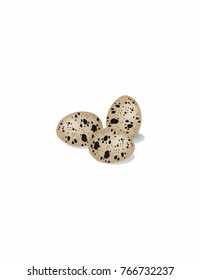 Eggs quail on white background
