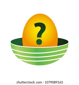 Eggs and question mark. Eggs icon,  vector illustration