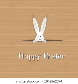 Eggs and rabbits are one of the symbols used to send joy in Easter. There are wooden stickers, cut paper, designed for use in logos, signs, brochures, greeting cards and all types of printed media.