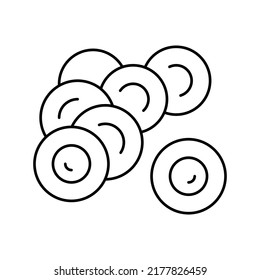 vector de icono de la línea de salmón de huevos. signo de salmón de huevos. símbolo de contorno aislado ilustración negra