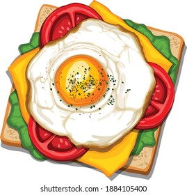 eggs sandwich using vector format