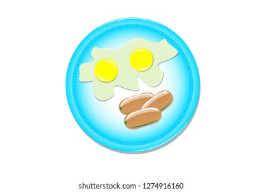 eggs and sausages on a plate