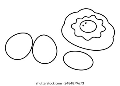 Eggs scrambled artistic line art elegant food display