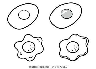 Eggs scrambled line art design charming breakfast collection