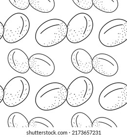 Eggs seamless pattern. Linear Eggs Seamless pattern, background for print. vector illustration.