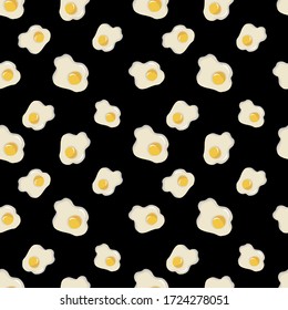 Eggs seamless pattern on black background