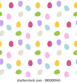 Eggs seamless pattern on white background.Happy Easter background