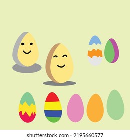eggs, Set of Easter eggs flat design