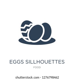 eggs sillhouettes icon vector on white background, eggs sillhouettes trendy filled icons from Food collection, eggs sillhouettes vector illustration