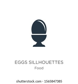 Eggs sillhouettes icon vector. Trendy flat eggs sillhouettes icon from food collection isolated on white background. Vector illustration can be used for web and mobile graphic design, logo, eps10
