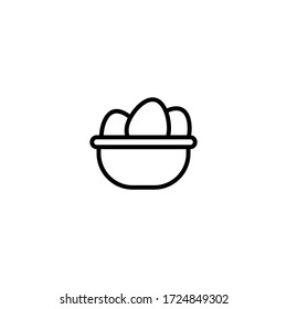 Eggs sillhouettes vector icon in linear, outline icon isolated on white background