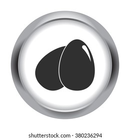Eggs simple icon on grey round background