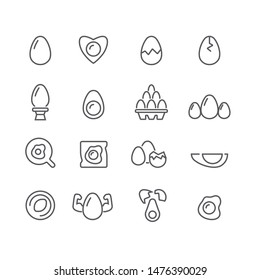 Eggs simple icons set,Vector outline illustration