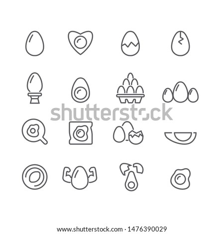 Eggs simple icons set,Vector outline illustration