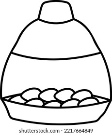 Eggs Storage Concept, Hatching-Eggs vector outline icon design, Poultry farming symbol, Meat or Eggs Production Sign, Protein and farmyard equipment stock illustration