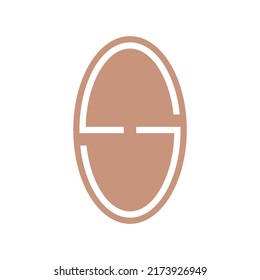 Eggs text creative logo design. Simple minimal abstract vector illustration. Drawing on a white background.