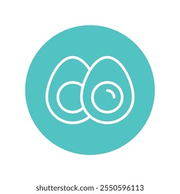 Eggs Vector Circle Outline Icon . Eps 10 file