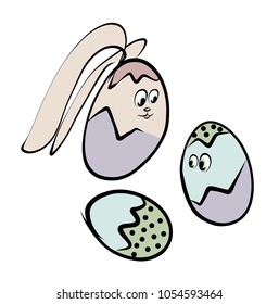 eggs vector, Easter, holiday, rabbit 