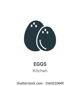 Eggs vector icon on white background. Flat vector eggs icon symbol sign from modern kitchen collection for mobile concept and web apps design.