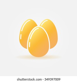 Eggs vector icon - vector yellow logo or sign