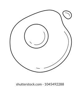 Icono de línea vectorial de huevos aislado en fondo blanco. Icono de la línea de huevos de lado soleado para infografía, sitio web o aplicación.