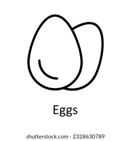 Eggs Vector outline Icon Design illustration. Food and drinks Symbol on White background EPS 10 File