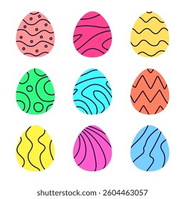 Eggs vector set colorful style