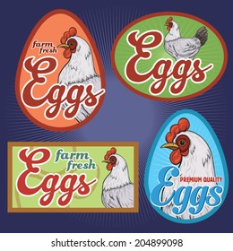 Eggs vintage labels 
