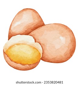 Eier Aquarell einzeln. Food-Vektorgrafik