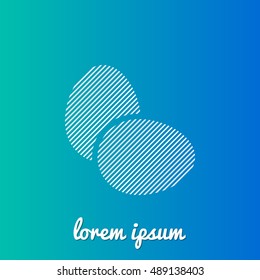 Eggs White stroke fill with blue & green gradient background Icon / Logo Design