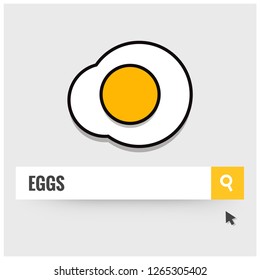 Eggs written on a browser search bar