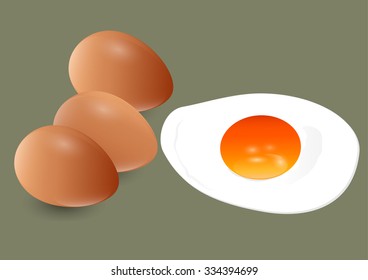 eggs,Cooked eggs ,Vector illustration