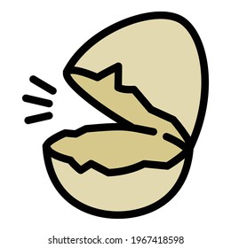 Eggshell broken icon. Outline Eggshell broken vector icon for web design isolated on white background