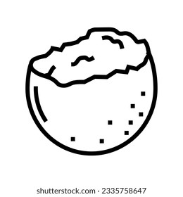 eggshell egg chicken farm food line icon vector. eggshell egg chicken farm food sign. isolated contour symbol black illustration
