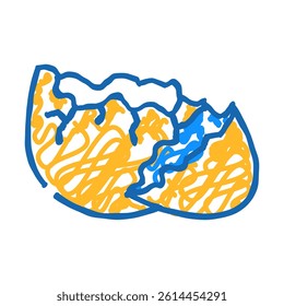 eggshell egg chicken farm food doodle icon sketch vector. eggshell egg chicken farm food sign. isolated symbol illustration