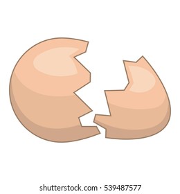 Eggshell icon. Cartoon illustration of eggshell vector icon for web