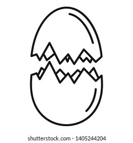 Eggshell icon. Outline eggshell vector icon for web design isolated on white background