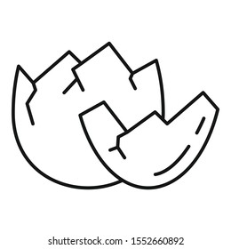 Eggshell icon. Outline eggshell vector icon for web design isolated on white background