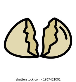Eggshell icon. Outline Eggshell vector icon for web design isolated on white background