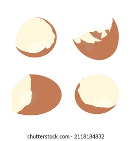 Eggshell vector stock illustration. For the recipe, a broken egg. Isolated on a white background.