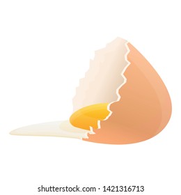 Eggshell yolk icon. Cartoon of eggshell yolk vector icon for web design isolated on white background