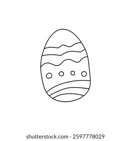 Egg.Vector outline illustration.isolated on a white layer.
