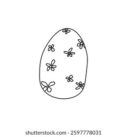 Egg.Vector outline illustration.isolated on a white layer.