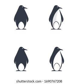 Egh and Penguin logo simpe,minimalist,design icon vector.

