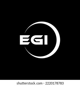 EGI letter logo design in illustration. Vector logo, calligraphy designs for logo, Poster, Invitation, etc.