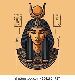 Egiptian hieroglyphic style vector illustration ancient egypt